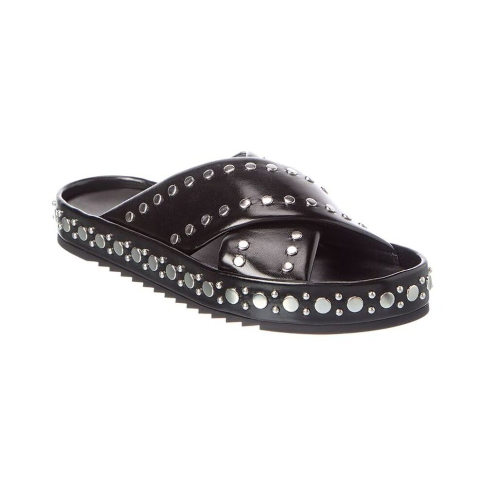 Fendi Double Leather Sandal, Black
